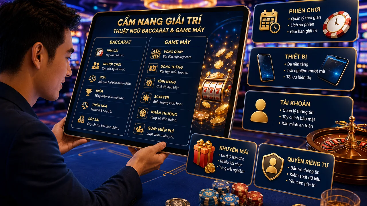 Tra nhanh thuật ngữ baccarat, game máy và quyền riêng tư au88 theo từng tình huống